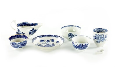 Lot 349 - A COLLECTION OF SIX 18TH CENTURY PORCELAIN BLUE AND WHITE TEAWARES