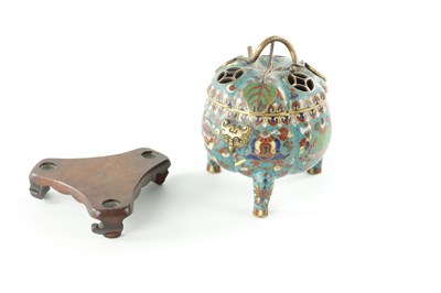 Lot 506 - A GOOD EARLY 19TH CENTURY CHINESE CLOISONNÉ INCENSE BURNER