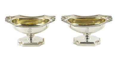 Lot 192 - A PAIR OF GEORGIAN SILVER TABLE SALTS