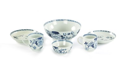 Lot 456 - A COLLECTION OF SIX 18TH CENTURY PORCELAIN CHAFFERS / PHILIP CHRISTIAN LIVERPOOL PORCELAIN