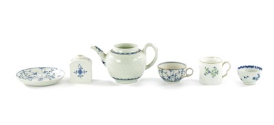 Lot 545 - A COLLECTION OF SIX BLUE AND WHITE CONTINENTAL PORCELAIN TEA WARE