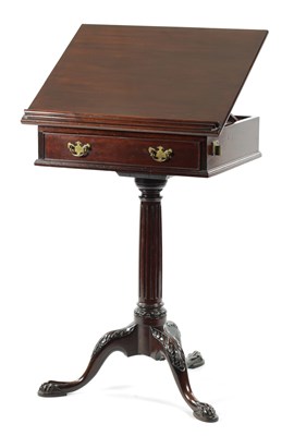 Lot 128 - A GEORGE III MAHOGANY ADJUSTABLE READING TABLE