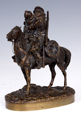 Lot 468 - A LATE 19TH CENTURY RUSSIAN BRONZE GROUP OF A...