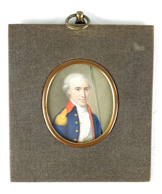 Lot 335 - A GEORGE III OVAL MINIATURE ON IVORY