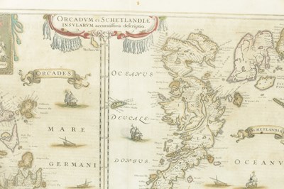 Lot 414 - A 19TH CENTURY HAND COLOURED MAP OF ORKNEY AND SHETLAND