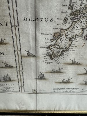 Lot 414 - A 19TH CENTURY HAND COLOURED MAP OF ORKNEY AND SHETLAND