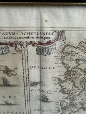 Lot 414 - A 19TH CENTURY HAND COLOURED MAP OF ORKNEY AND SHETLAND