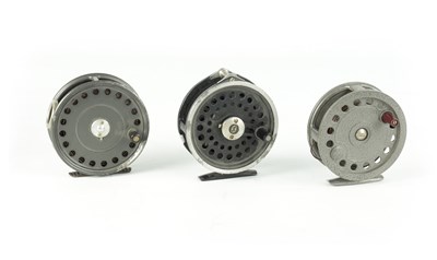 Lot 314 - A VINTAGE "THE ST. GEORGE" HARDY BROS. FLY FISHING REEL TOGETHER WITH TWO OTHERS