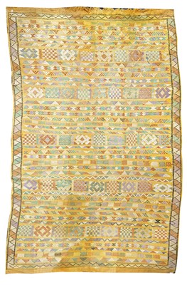 Lot 317 - A VINTAGE MOROCCAN CACTUS SILK WOVEN CARPET