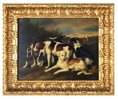 Lot 229 - ATT. PHILIP REINAGLE (1749 - 1833) AN EARLY 19TH CENTURY OIL ON WOODEN PANEL