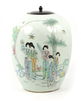 Lot 282 - AN EARLY 20TH CENTURY CHINESE REBULIC LIDDED GINGER JAR