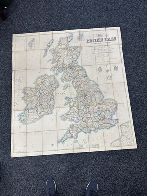 Lot 457 - AN ANTIQUE FOLDING MAP OF THE BRITISH ISLES DATED 1873