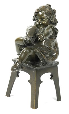 Lot 181 - JUAN CLARY. AN EARLY 20TH CENTURY PATINATED BRONZE FIGURE