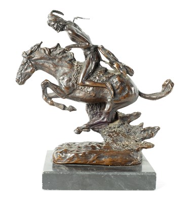 Lot 337 - A PATINATED BRONZE SCULPTURE AFTER FREDERIC REMINGTON