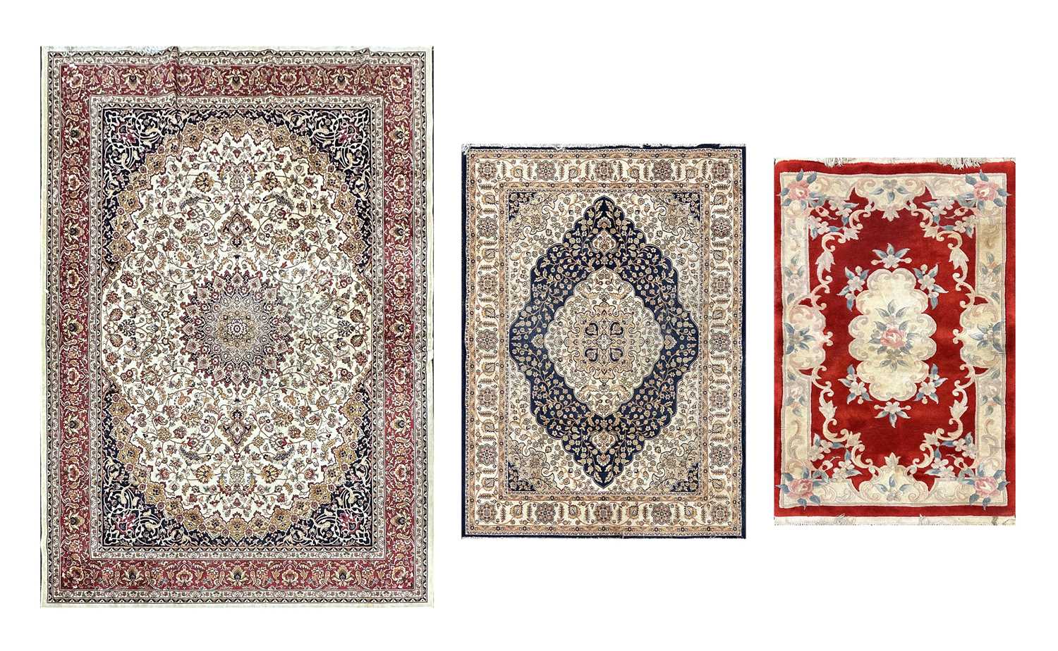 Lot 1414 - THREE MODERN EASTERN RUGS