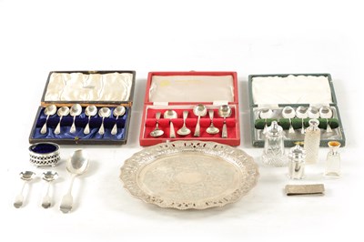 Lot 694 - A COLLECTION OF 19TH CENTURY SILVER ITEMS