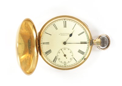 Lot 656 - THOMAS R RUSSELL. 18 CHURCH STREET LIVERPOOL, AN 18CT GOLD FULL HUNTER GENTLEMAN'S POCKET WATCH