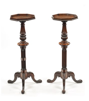 Lot 1373 - A MATCHED PAIR OF LATE REGENCY ROSEWOOD WINE TABLES IN THE MÄNNER OF GILLOWS