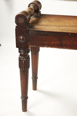 Lot 1440 - A WILLIAM IV MAHOGANY HALL BENCH OF LARGE SIZE