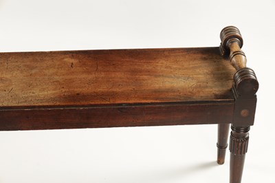 Lot 1440 - A WILLIAM IV MAHOGANY HALL BENCH OF LARGE SIZE