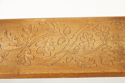 Lot 1068 - A GOOD 19TH CENTURY BLACK FOREST LINDEN WOOD CARVED BEAR HALL BENCH