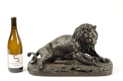 Lot 995 - CHRISTOPE FRATIN (1801 - 1864).  A 19TH CENTURY BRONZE ANIMALIER GROUP