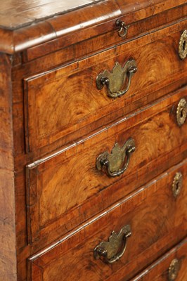 Lot 1489 - AN EARLY 18TH CENTURY WALNUT CHEST OF SMALL  PROPORTIONS