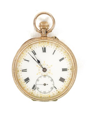 Lot 664 - A 12CT GOLD CASED OPEN FACED FOB WATCH