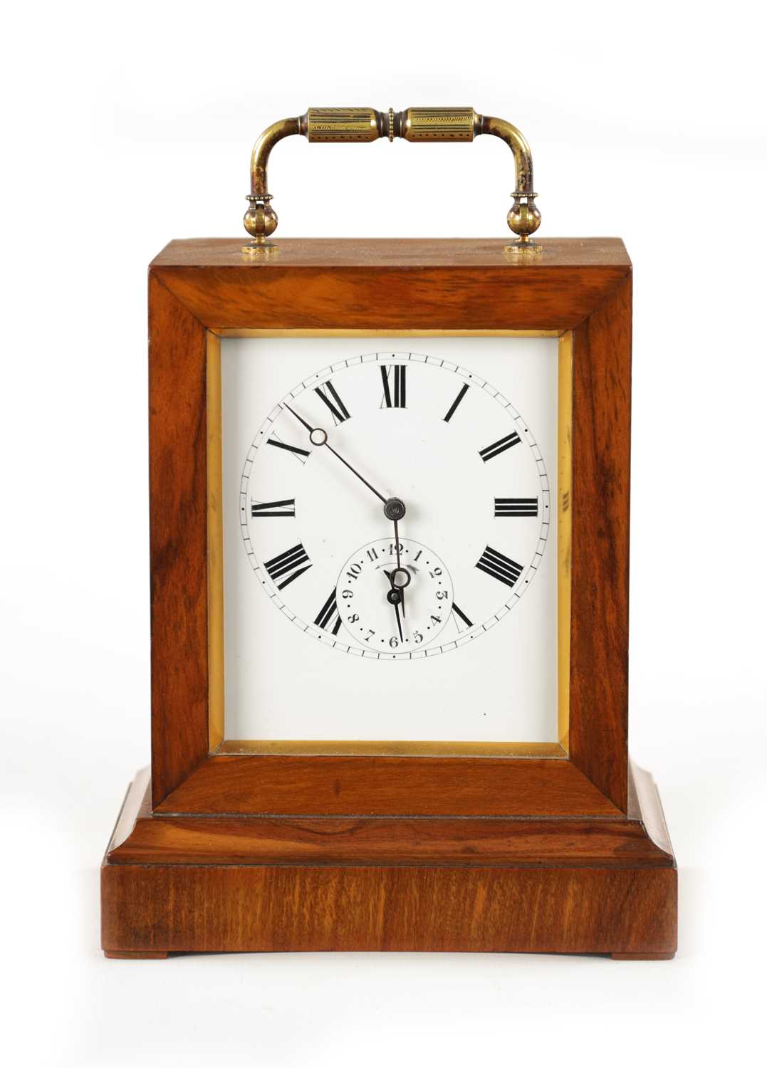 Lot 1296 - A LATE 19TH FRENCH CARRIAGE-STYLE MANTEL CLOCK WITH ALARM