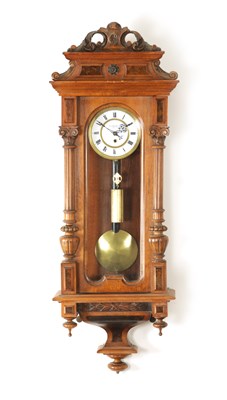 Lot 1223 - A LATE 19TH CENTURY 3/4 LENGTH VIENNA STYLE REGULATOR WALL CLOCK