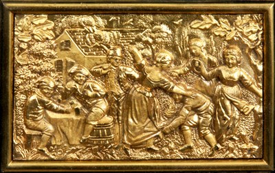 Lot 491 - A 19TH CENTURY CAST GILT BRONZE PANEL of...