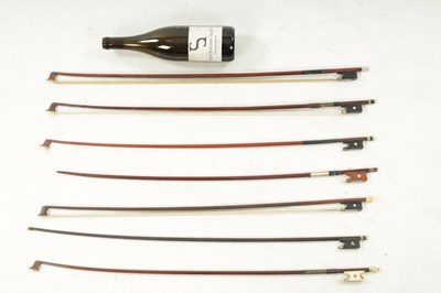 Lot 1106 - A COLLECTION OF SEVEN ANTIQUE VIOLIN BOWS