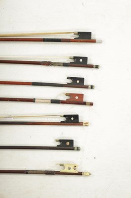 Lot 1106 - A COLLECTION OF SEVEN ANTIQUE VIOLIN BOWS