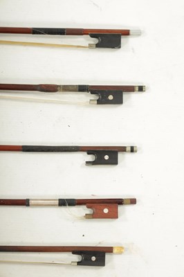 Lot 1106 - A COLLECTION OF SEVEN ANTIQUE VIOLIN BOWS