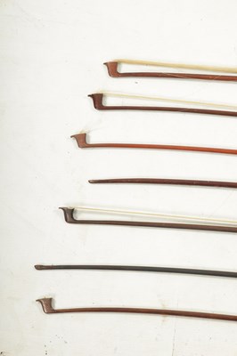 Lot 1106 - A COLLECTION OF SEVEN ANTIQUE VIOLIN BOWS
