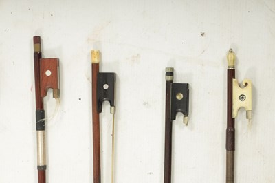 Lot 1106 - A COLLECTION OF SEVEN ANTIQUE VIOLIN BOWS