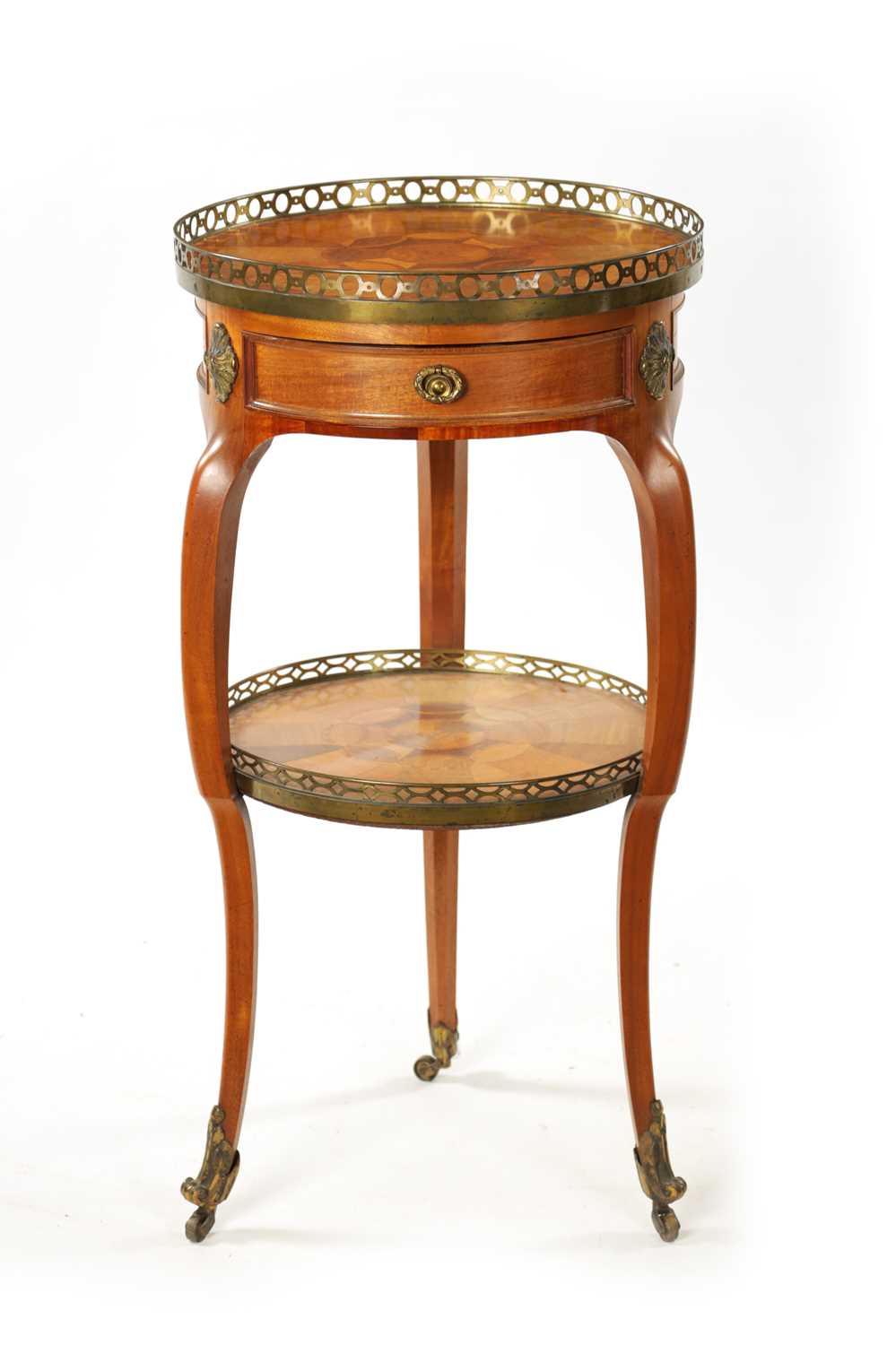 Lot 1468 - A FINE 19TH CENTURY FRENCH STYLE SPECIMEN WOOD CIRCULAR OCCASIONAL TABLE
