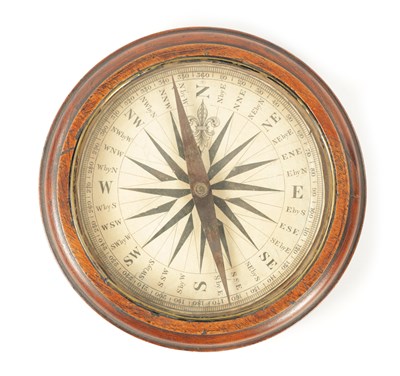 Lot 784 - AN OVERSIZED GEORGE III MAHOGANY COMPASS