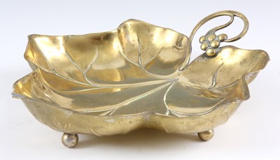 Lot 496 - A WMF ART NOUVEAU NICKEL TRAY formed as a leaf...