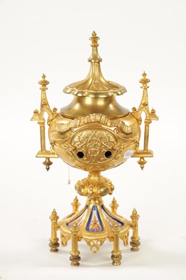Lot 1334 - A LATE 19TH CENTURY FRENCH ORMOLU AND PORCELAIN PANELLED MANTEL CLOCK