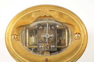 Lot 1264 - RICHARD ET CIE, PARIS. A LARGE LATE 19TH CENTURY FRENCH OVAL REPEATING CARRIAGE CLOCK