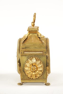 Lot 1309 - AN EARLY 19TH CENTURY ORMOLU PENDULE D’OFFICIER QUARTER CHIMING MANTEL CLOCK