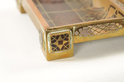 Lot 950 - ERHARD & SOHNE, A ROSEWOOD AND BRASS INLAID INK STAND