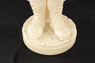 Lot 1000 - A 19TH CENTURY CARVED ALABASTER FIGURE OF A BOY PLAYING AN INSTRUMENT