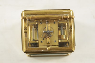 Lot 1217 - AUBERT & KLAFTONBERGER. A GOOD LATE 19TH CENTURY FRENCH REPEATING ONE-PIECE GILT BRASS CARRIAGE CLOCK