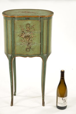 Lot 1462 - A SMALL FRENCH LATE 18TH CENTURY BEDSIDE TABLE