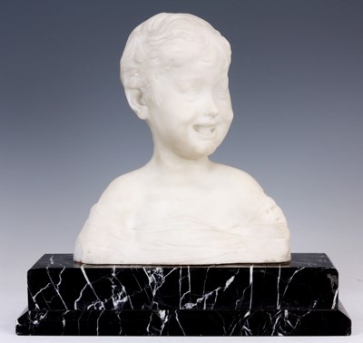 Lot 506 - A LARGE EARLY 20th CENTURY WHITE MARBLE BUST...