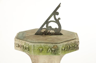 Lot 364 - AN EARLY 18TH CENTURY BRONZE SUNDIAL DATED 1717 RAISED ON AN ARTS AND CRAFTS COMPOSITE STONE BASE