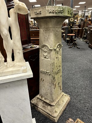 Lot 364 - AN EARLY 18TH CENTURY BRONZE SUNDIAL DATED 1717 RAISED ON AN ARTS AND CRAFTS COMPOSITE STONE BASE