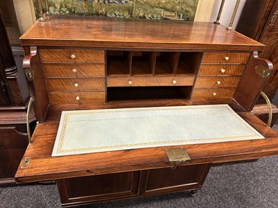Lot 270 - A REGENCY ROSEWOOD AND KING WOOD CROSS-BANDED SECRETAIRE SIDE CABINET